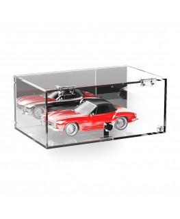 E-1047 TEC-X - Personalizzabile - Teca espositiva in plexiglass da parete con sportello e cerniere frontali e chiusura con se...