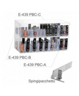 E-439 - Espositore in plexiglass trasparente da banco porta cartine - L 50 x P 20 cm.