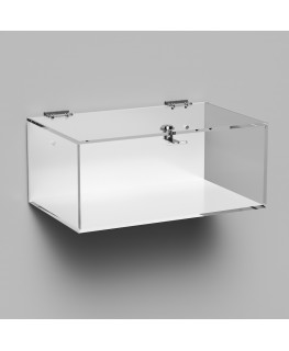 E-1049 TEC-X - Personalizzabile - Teca espositiva in plexiglass da parete con sportello e cerniere superiori e chiusura con s...