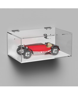E-1049 TEC-X - Personalizzabile - Teca espositiva in plexiglass da parete con sportello e cerniere superiori e chiusura con s...