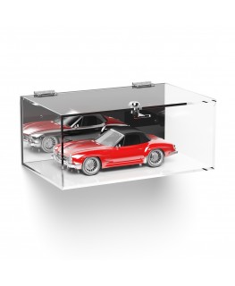 E-1051 TEC-X - Personalizzabile - Teca espositiva in plexiglass da parete con sportello e cerniere superiori e chiusura con s...