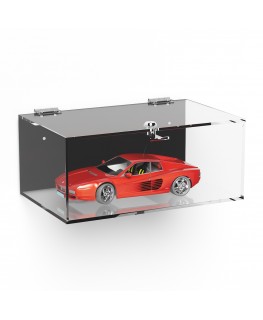 E-1061 TEC-X - Personalizzabile - Teca espositiva in plexiglass da parete con sportello e cerniere superiori e chiusura con s...