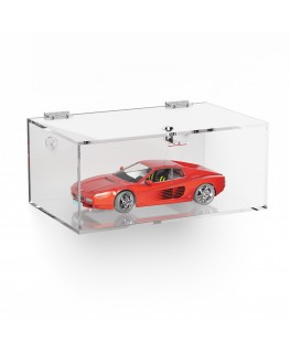 E-1063 TEC-X - Personalizzabile - Teca espositiva in plexiglass da parete con sportello e cerniere superiori e chiusura con s...