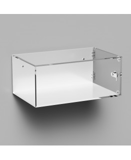 E-1064 TEC-X - Personalizzabile - Teca espositiva in plexiglass da parete con sportello e cerniere laterali e chiusura con se...