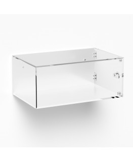 E-1064 TEC-X - Personalizzabile - Teca espositiva in plexiglass da parete con sportello e cerniere laterali e chiusura con se...