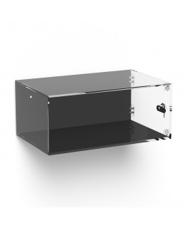 E-1069 TEC-X - Personalizzabile - Teca espositiva in plexiglass da parete con sportello e cerniere laterali e chiusura con se...