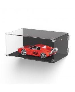 E-1069 TEC-X - Personalizzabile - Teca espositiva in plexiglass da parete con sportello e cerniere laterali e chiusura con se...
