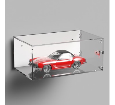 E-1075 TEC-X - Personalizzabile - Teca espositiva in plexiglass da parete con sportello e cerniere laterali e chiusura con se...