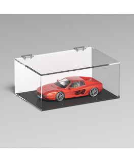 E-1083 TEC-X - Personalizzabile - Teca espositiva in plexiglass trasparente da banco 5 lati chiusi con sportello superiore co...