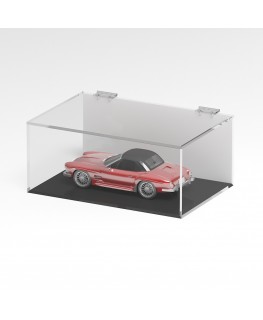 E-1083 TEC-X - Personalizzabile - Teca espositiva in plexiglass trasparente da banco 5 lati chiusi con sportello superiore co...