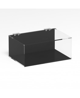 E-1084 TEC-X - Personalizzabile - Teca espositiva in plexiglass trasparente da banco 5 lati chiusi con sportello superiore co...