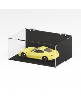 E-1084 TEC-X - Personalizzabile - Teca espositiva in plexiglass trasparente da banco 5 lati chiusi con sportello superiore co...
