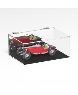 E-1085 TEC-X - Personalizzabile - Teca espositiva in plexiglass trasparente da banco 5 lati chiusi con sportello superiore co...