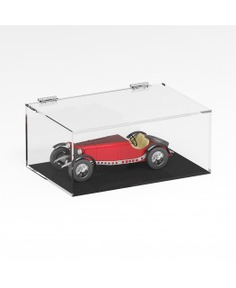 E-1086 TEC-X - Personalizzabile - Teca espositiva in plexiglass trasparente da banco 5 lati chiusi con sportello superiore co...