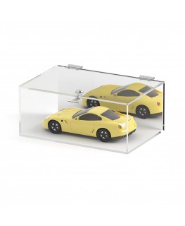 E-1096 TEC-X - Personalizzabile - Teca espositiva in plexiglass trasparente da banco 5 lati chiusi con sportello superiore co...