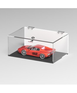 E-1098 TEC-X - Personalizzabile - Teca espositiva in plexiglass trasparente da banco 5 lati chiusi con sportello superiore co...
