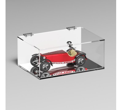 E-1102 TEC-X - Personalizzabile - Teca espositiva in plexiglass trasparente da banco 5 lati chiusi con sportello superiore co...