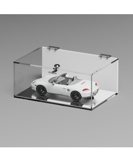 E-1102 TEC-X - Personalizzabile - Teca espositiva in plexiglass trasparente da banco 5 lati chiusi con sportello superiore co...