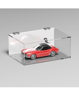 E-1105 TEC-X - Personalizzabile - Teca espositiva in plexiglass trasparente da banco 5 lati chiusi con sportello superiore co...