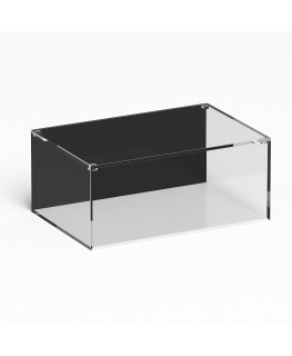 E-1232 TEC-X - Personalizzabile - Teca espositiva in plexiglass trasparente da banco con coperchio superiore appoggiato base ...