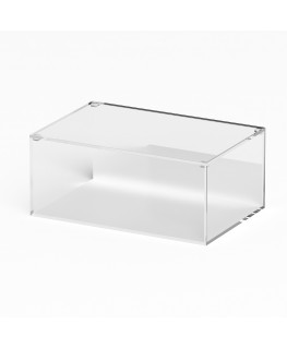E-1233 TEC-X - Personalizzabile - Teca espositiva in plexiglass trasparente da banco con coperchio superiore appoggiato base ...