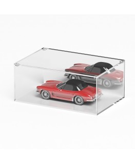 E-1233 TEC-X - Personalizzabile - Teca espositiva in plexiglass trasparente da banco con coperchio superiore appoggiato base ...