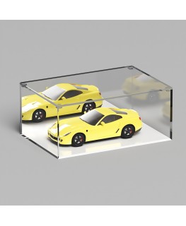 E-1233 TEC-X - Personalizzabile - Teca espositiva in plexiglass trasparente da banco con coperchio superiore appoggiato base ...