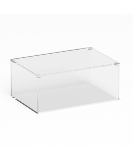 E-1234 TEC-X - Personalizzabile - Teca espositiva in plexiglass trasparente da banco con coperchio superiore appoggiato base ...