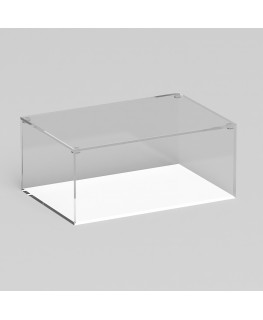 E-1234 TEC-X - Personalizzabile - Teca espositiva in plexiglass trasparente da banco con coperchio superiore appoggiato base ...