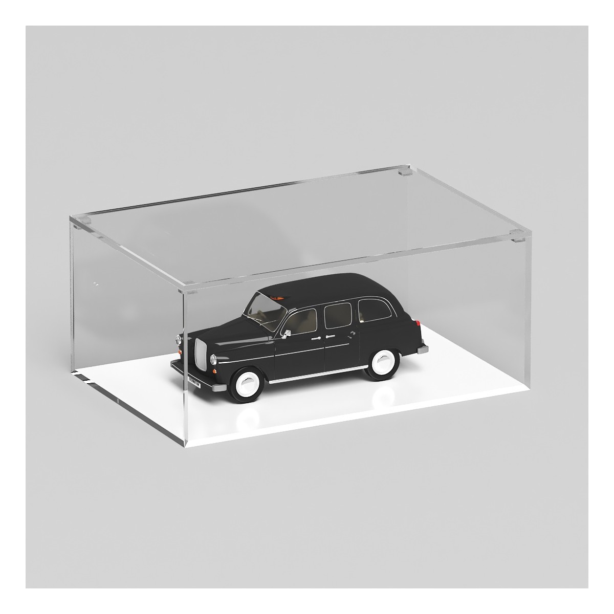 E-1234 TEC-X - Personalizzabile - Teca espositiva in plexiglass trasparente da banco con coperchio superiore appoggiato base ...