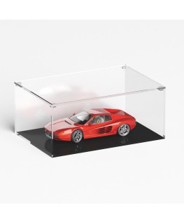 E-1235 TEC-X - Personalizzabile - Teca espositiva in plexiglass trasparente da banco con coperchio superiore appoggiato base ...