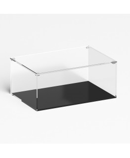 E-1235 TEC-X - Personalizzabile - Teca espositiva in plexiglass trasparente da banco con coperchio superiore appoggiato base ...