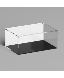 E-1235 TEC-X - Personalizzabile - Teca espositiva in plexiglass trasparente da banco con coperchio superiore appoggiato base ...