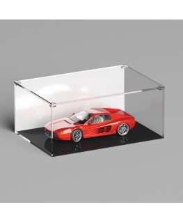 E-1235 TEC-X - Personalizzabile - Teca espositiva in plexiglass trasparente da banco con coperchio superiore appoggiato base ...