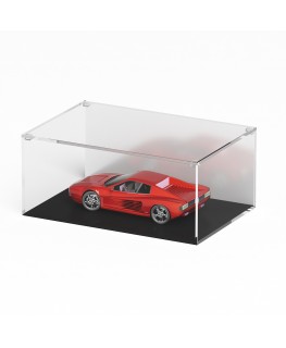 E-1235 TEC-X - Personalizzabile - Teca espositiva in plexiglass trasparente da banco con coperchio superiore appoggiato base ...