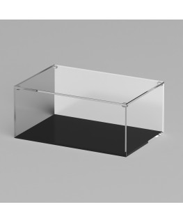 E-1235 TEC-X - Personalizzabile - Teca espositiva in plexiglass trasparente da banco con coperchio superiore appoggiato base ...