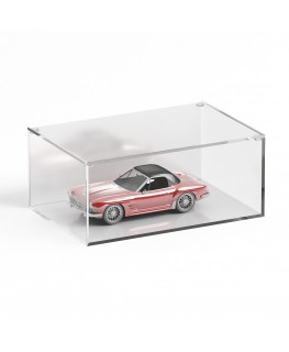 E-1242 TEC-X - Personalizzabile - Teca espositiva in plexiglass trasparente da banco con coperchio superiore appoggiato base ...