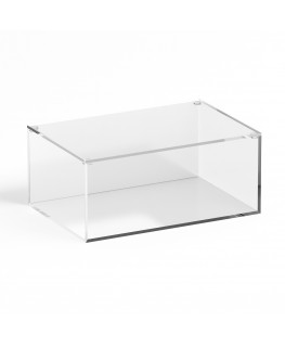 E-1242 TEC-X - Personalizzabile - Teca espositiva in plexiglass trasparente da banco con coperchio superiore appoggiato base ...