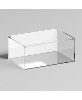 E-1242 TEC-X - Personalizzabile - Teca espositiva in plexiglass trasparente da banco con coperchio superiore appoggiato base ...