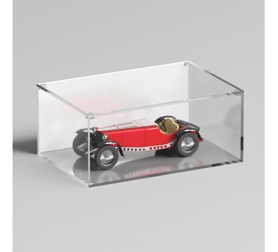 E-1242 TEC-X - Personalizzabile - Teca espositiva in plexiglass trasparente da banco con coperchio superiore appoggiato base ...