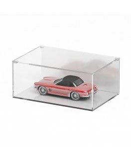 E-1242 TEC-X - Personalizzabile - Teca espositiva in plexiglass trasparente da banco con coperchio superiore appoggiato base ...