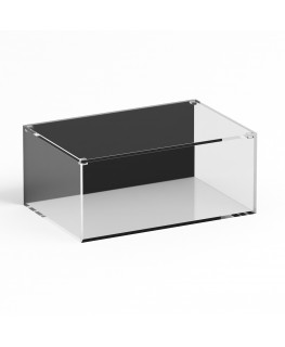 E-1243 TEC-X - Personalizzabile - Teca espositiva in plexiglass trasparente da banco con coperchio superiore appoggiato base ...