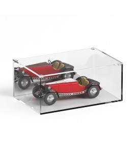 E-1244 TEC-X - Personalizzabile - Teca espositiva in plexiglass trasparente da banco con coperchio superiore appoggiato base ...