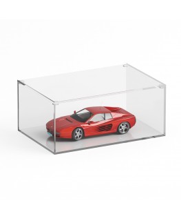 E-1245 TEC-X - Personalizzabile - Teca espositiva in plexiglass trasparente da banco con coperchio superiore appoggiato base ...