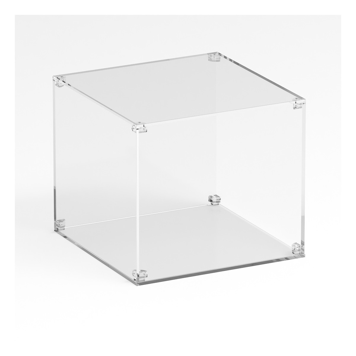 E-1227 TEC-X - Personalizzabile - Teca espositiva in plexiglass trasparente da banco smontabile con fondo appoggiato base tra...