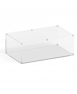 E-1227 TEC-X - Personalizzabile - Teca espositiva in plexiglass trasparente da banco smontabile con fondo appoggiato base tra...