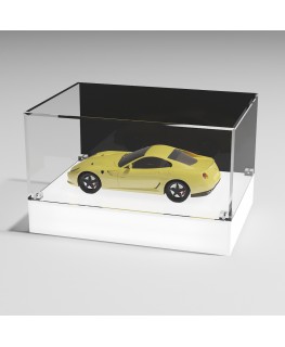 E-1115 TEC-X - Personalizzabile - Teca espositiva da banco con base opal illuminata a led e parte superiore in plexiglass tra...
