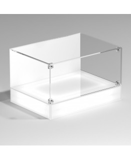 E-1122 TEC-X - Personalizzabile - Teca espositiva da banco con base opal illuminata a led e parte superiore in plexiglass tra...