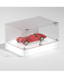 E-1150 TEC-X - Personalizzabile - Teca espositiva da banco con base opal illuminata a led e parte superiore in plexiglass tra...