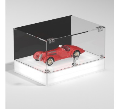 E-1151 TEC-X - Personalizzabile - Teca espositiva da banco con base opal illuminata a led e parte superiore in plexiglass tra...